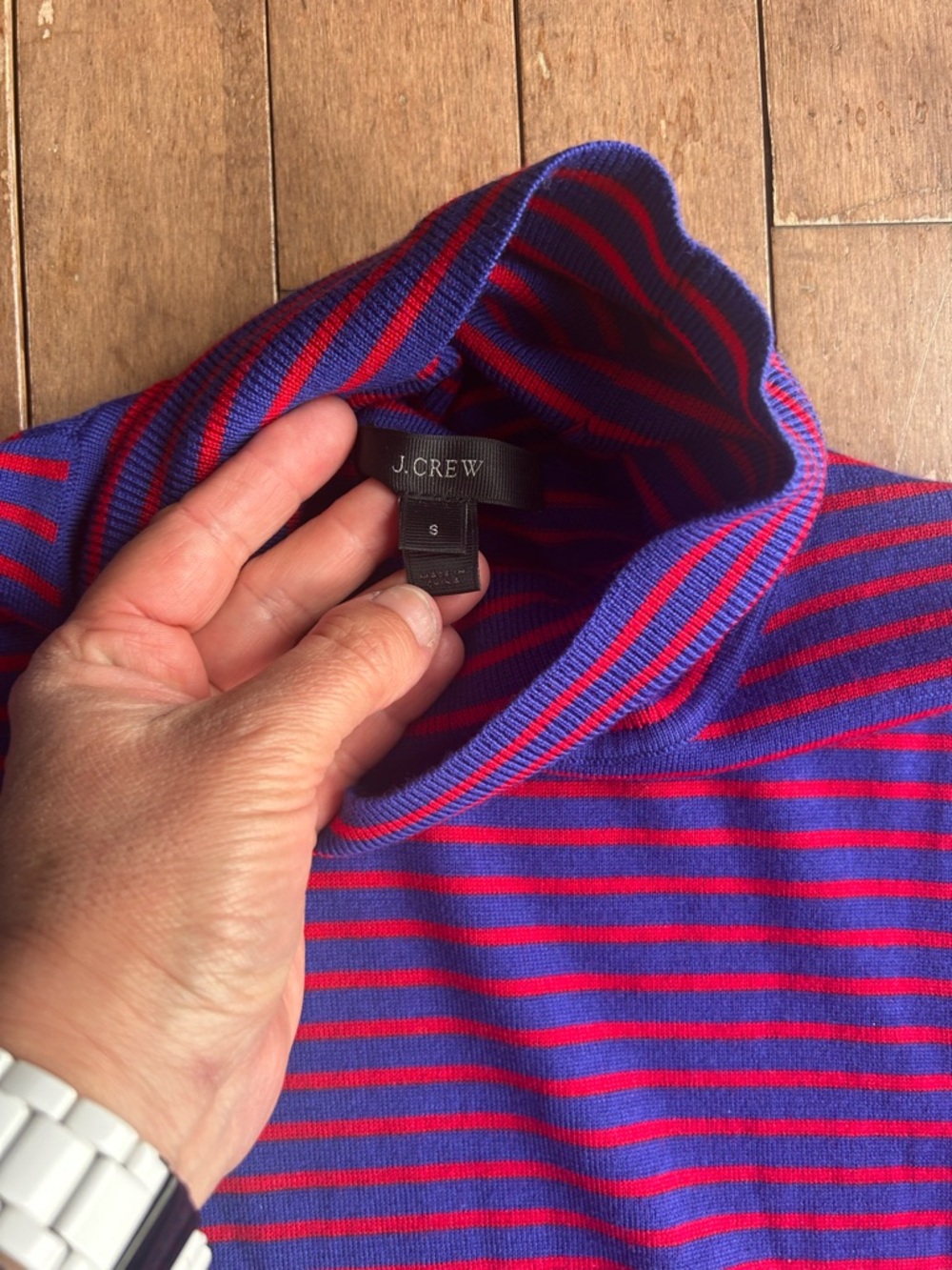 J. Crew Women’s Merino Striped Turtleneck Sweater in Size Small - Picture 4 of 8